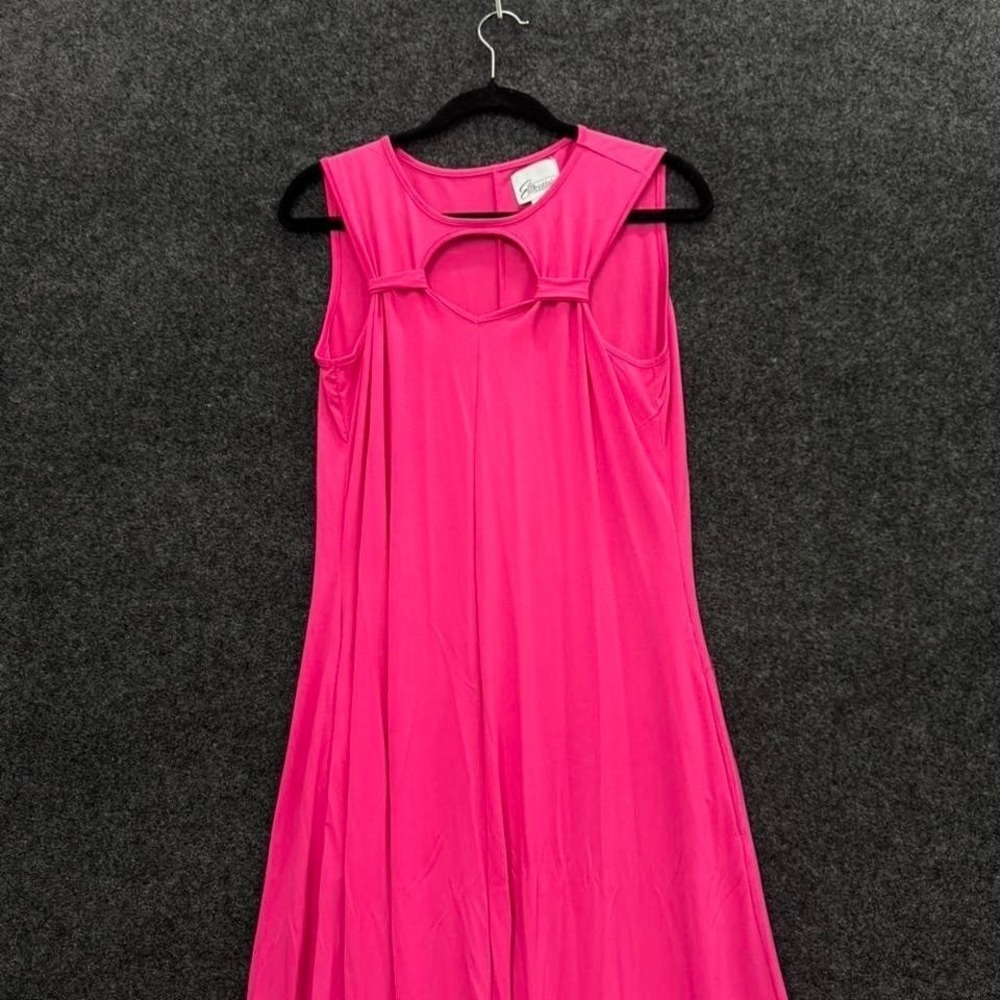 Essentials Womens Medium Hot Pink Cutout Sleeveless Dress Y2K Party